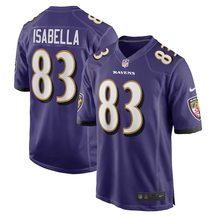 Men Baltimore Ravens #83 Andy Isabella Nike Purple Home Game Player NFL Jersey